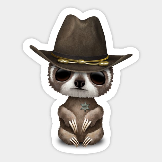 Cute Baby Sloth Sheriff Sticker by jeffbartels